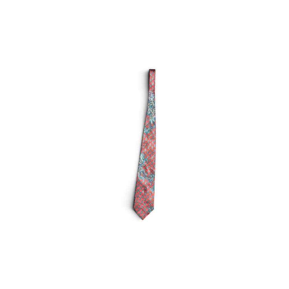 Andhurst Mens Red Blue Paisley Polyester Necktie Classic Formal Business Tie